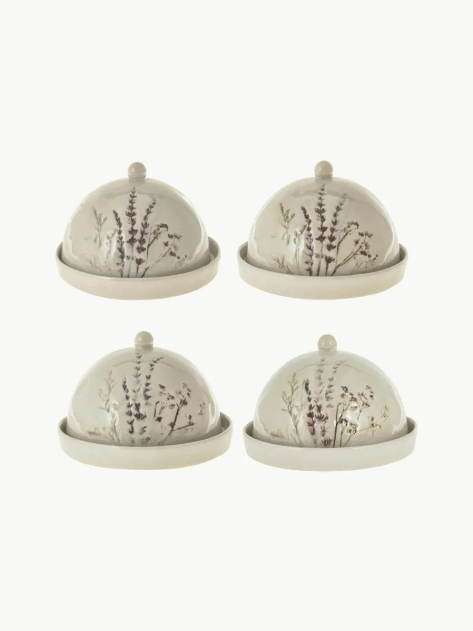 Bloomingville Handgemachte Butterdose Bea mit Gräser-Motiv