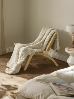 Westwing Collection Handgemachte Grobstrick-Decke Adyna