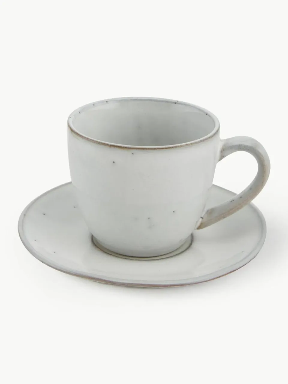 Broste Copenhagen Handgemachte Kaffeetasse Nordic Sand mit Untertasse