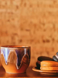 HKLIVING Handgemachte Keramik-Kaffeebecher 70's, 4 Stück