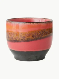 HKLIVING Handgemachte Keramik-Kaffeebecher 70's, 4er-Set
