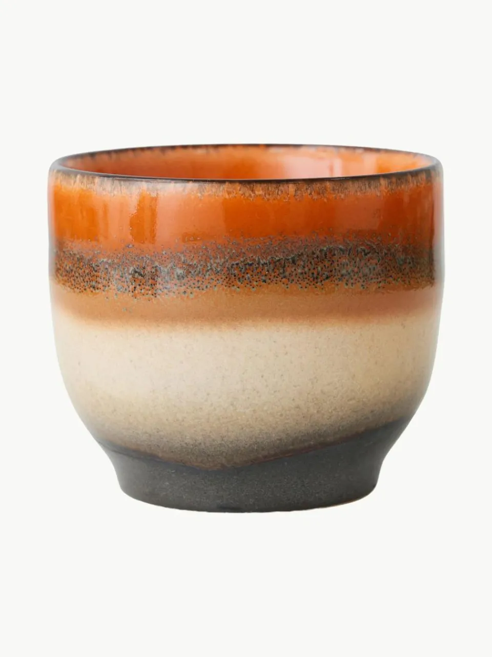 HKLIVING Handgemachte Keramik-Kaffeebecher 70's, 4er-Set