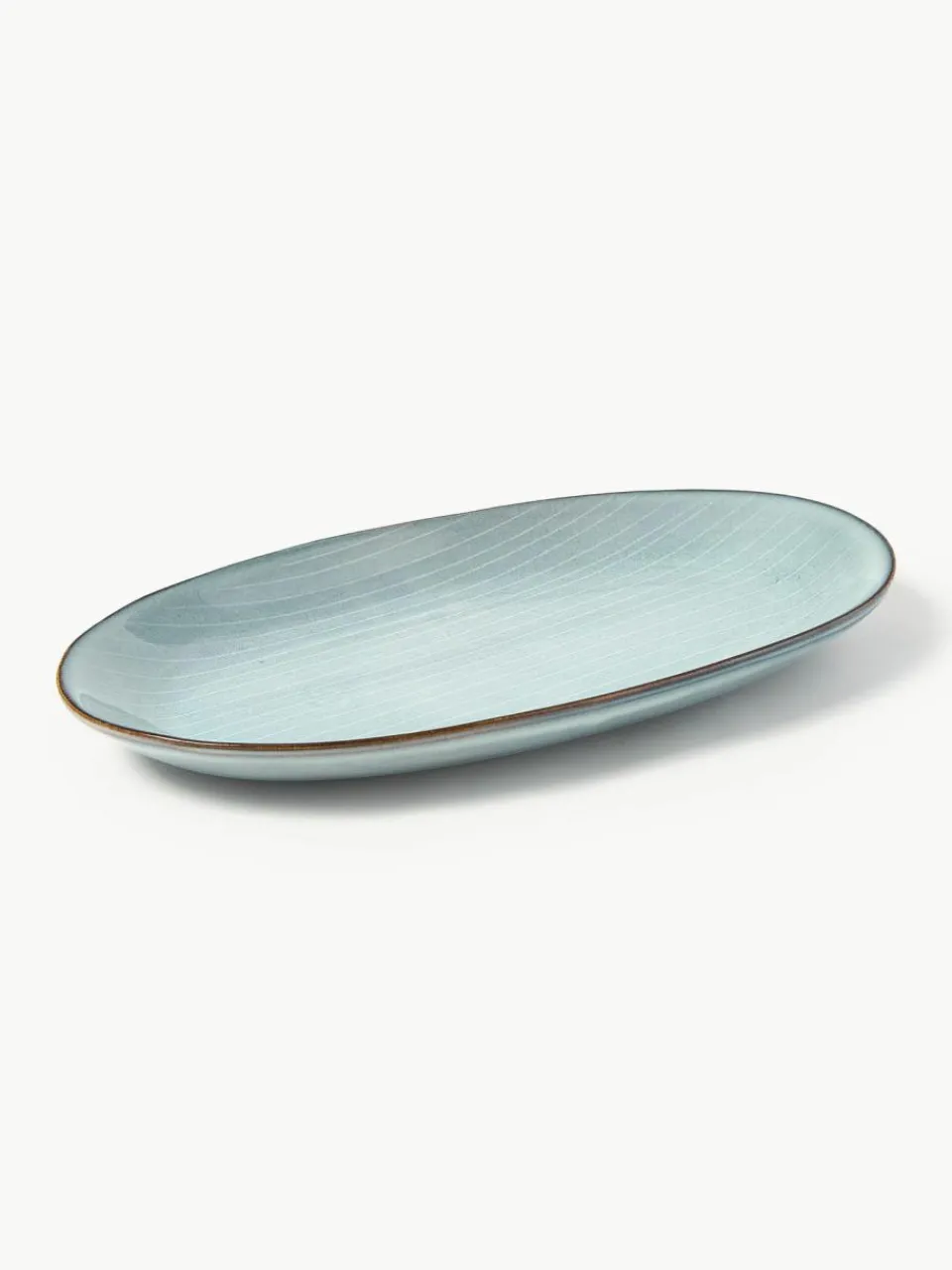 Broste Copenhagen Handgemachte Servierplatte Nordic Sea, L 30 cm