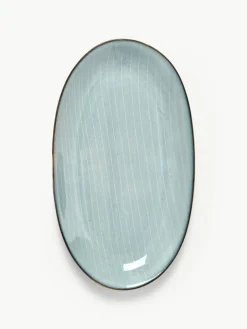Broste Copenhagen Handgemachte Servierplatte Nordic Sea, L 30 cm