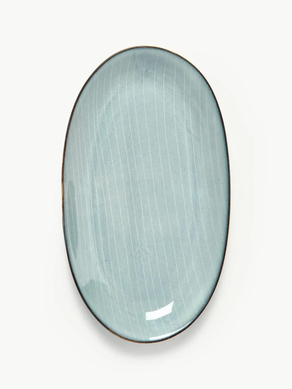 Broste Copenhagen Handgemachte Servierplatte Nordic Sea, L 30 cm