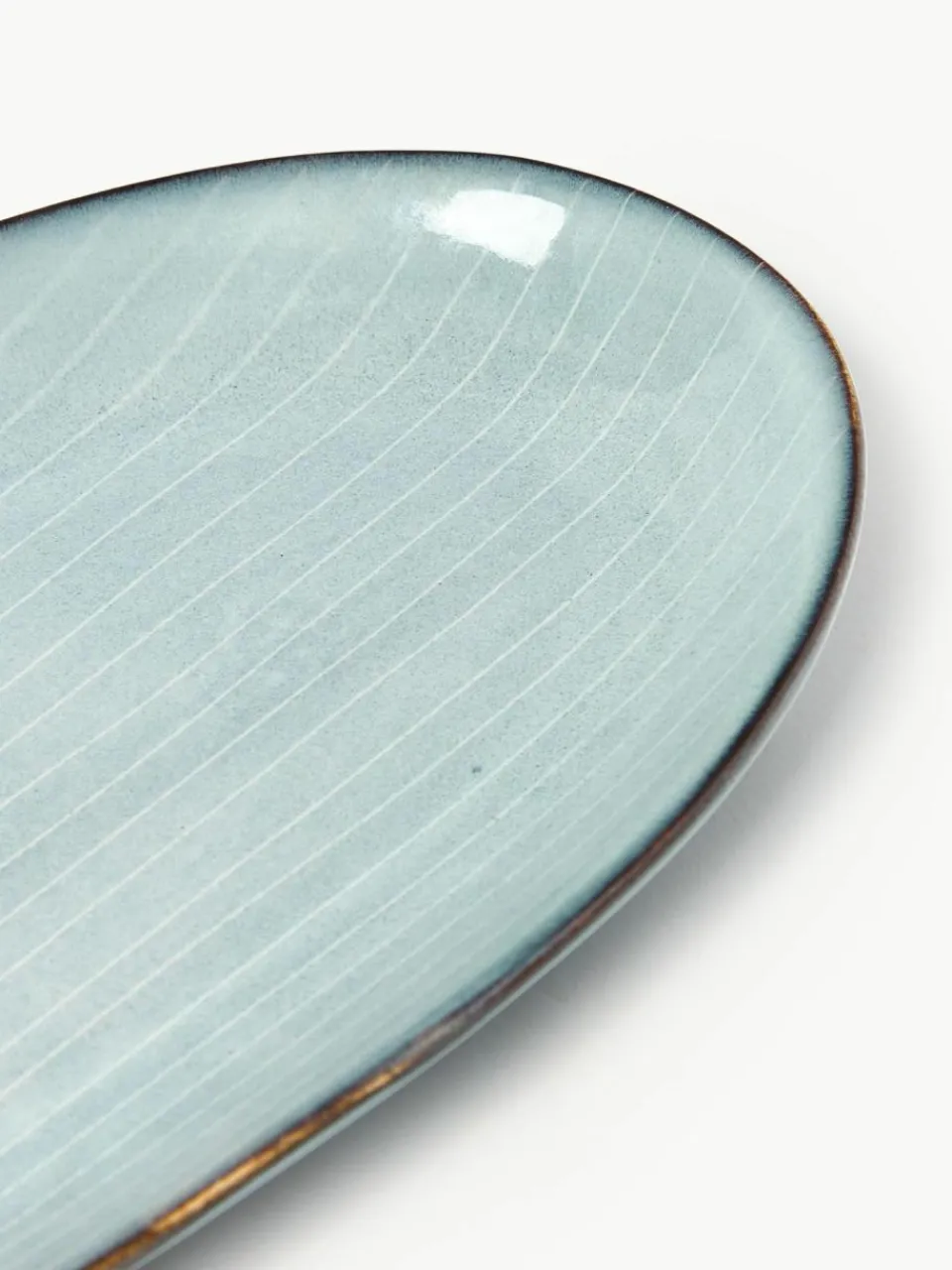 Broste Copenhagen Handgemachte Servierplatte Nordic Sea, L 30 cm