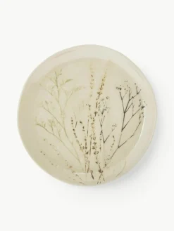 Bloomingville Handgemachte Servierplatte Bea mit Gräser-Motiv