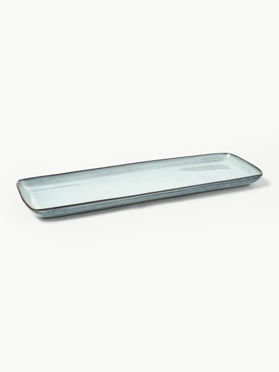 Broste Copenhagen Handgemachte Servierplatte Nordic Sea, L 35 cm