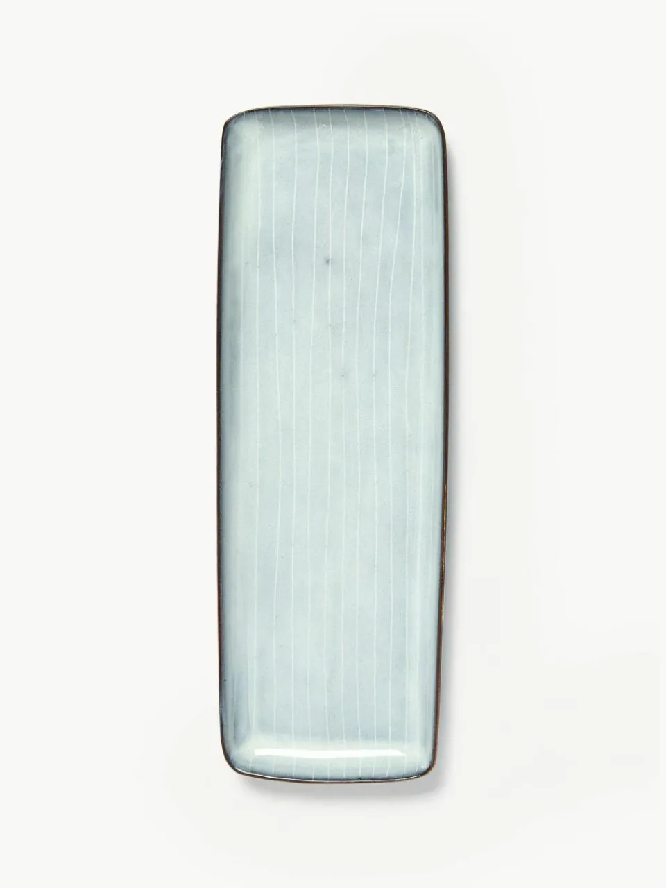 Broste Copenhagen Handgemachte Servierplatte Nordic Sea, L 35 cm