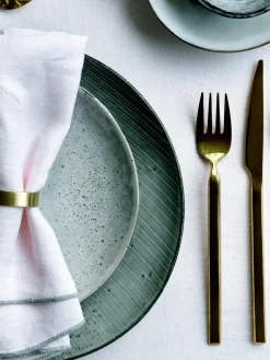 Broste Copenhagen Handgemachte Speiseteller Nordic Sea, 4 Stück