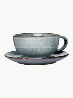 Broste Copenhagen Handgemachte Teetasse Nordic Sea mit Untertasse