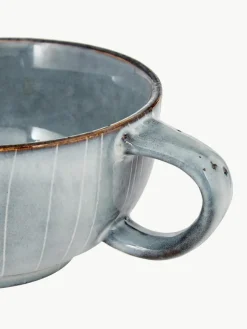Broste Copenhagen Handgemachte Teetasse Nordic Sea mit Untertasse