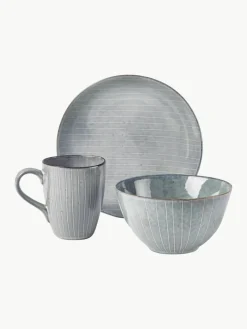 Broste Copenhagen Handgemachtes Frühstücks-Set Nordic Sea, 4 Personen (12-tlg.)