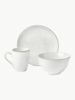 Broste Copenhagen Handgemachtes Frühstücks-Set Nordic Sand, 4 Personen (12-tlg.)