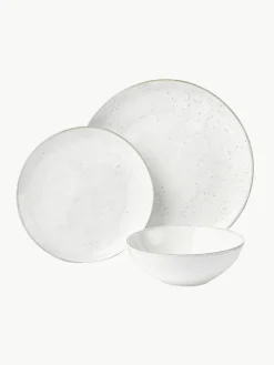 Broste Copenhagen Handgemachtes Geschirr-Set Nordic Sand, 4 Personen (12-tlg.)