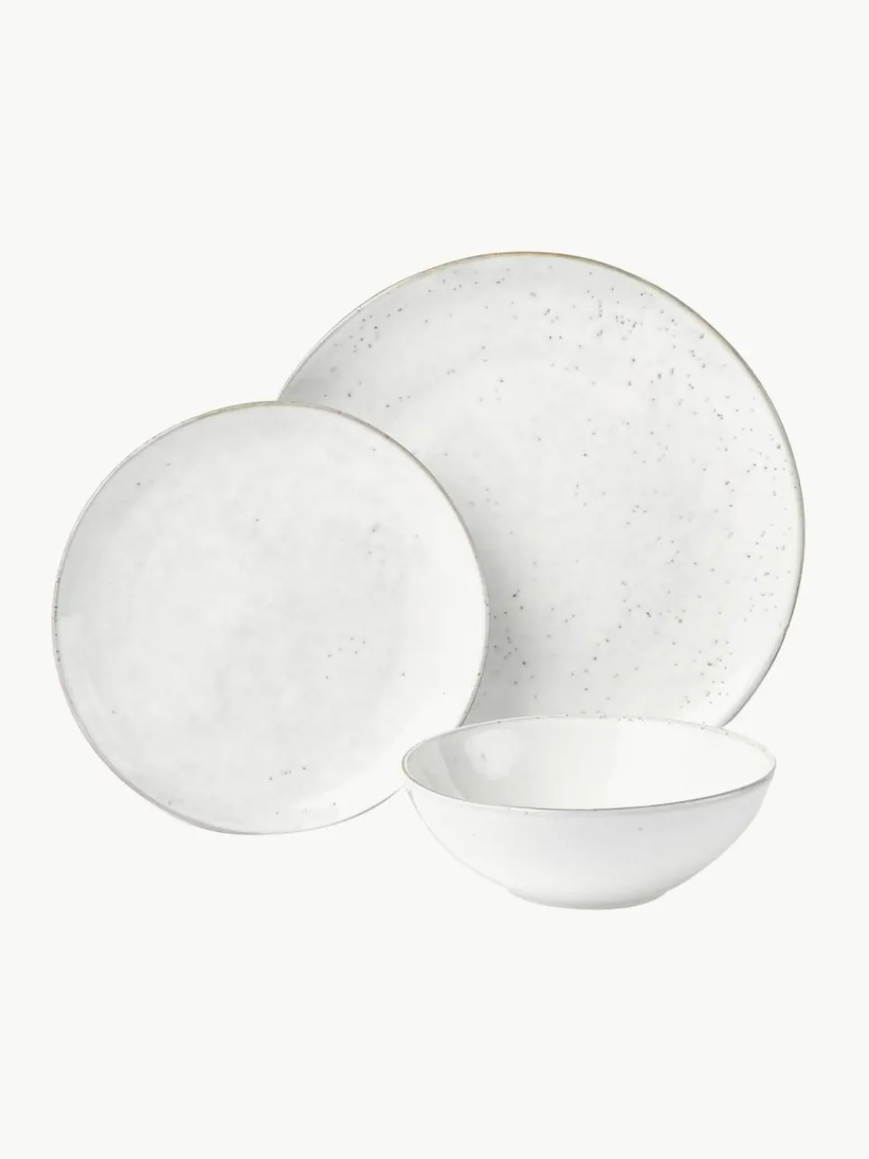 Broste Copenhagen Handgemachtes Geschirr-Set Nordic Sand, 4 Personen (12-tlg.)