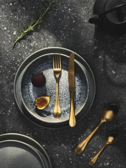 Westwing Collection Handgemachtes Geschirr-Set Pam mit reaktiver Glasur, 4 Personen (12-tlg.)