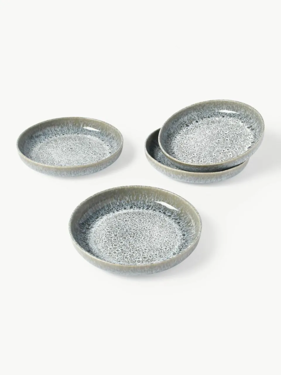 Westwing Collection Handgemachtes Geschirr-Set Pam mit reaktiver Glasur, 4 Personen (12-tlg.)