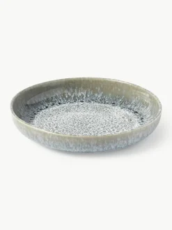 Westwing Collection Handgemachtes Geschirr-Set Pam mit reaktiver Glasur, 4 Personen (12-tlg.)