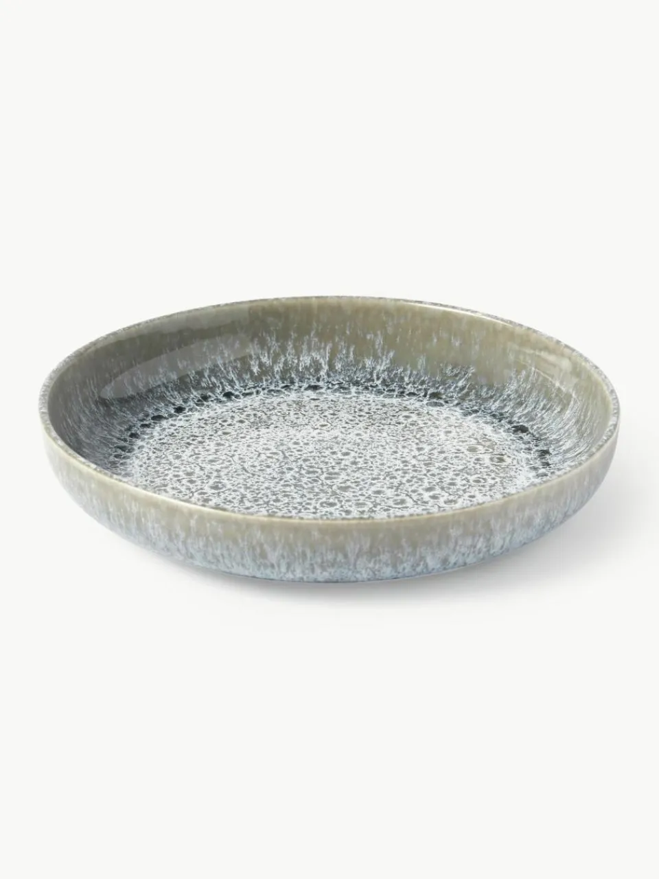 Westwing Collection Handgemachtes Geschirr-Set Pam mit reaktiver Glasur, 4 Personen (12-tlg.)