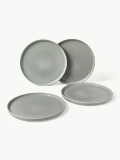 Westwing Collection Handgemachtes Geschirr-Set Pam mit reaktiver Glasur, 4 Personen (12-tlg.)