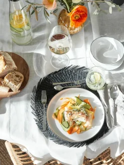 Broste Copenhagen Handgemachtes Porzellan-Geschirr-Set Salt, 4 Personen (12-tlg.)