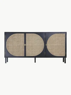 HKLIVING Handgemachtes Sideboard Lizzie aus Sungkai-Holz mit Wiener-Geflecht