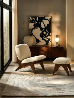 Westwing Collection Handgetufteter Kurzflorteppich Winola mit Hoch-Tief-Struktur