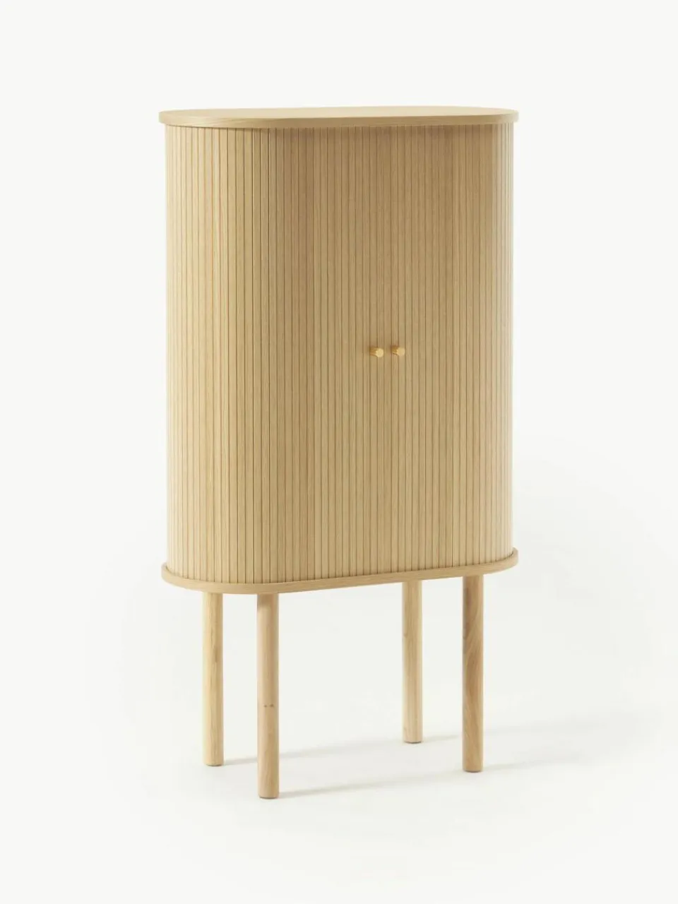 Westwing Collection Highboard Calary mit geriffelter Front