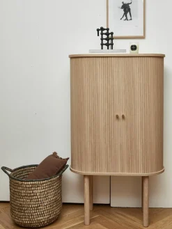 Westwing Collection Highboard Calary mit geriffelter Front