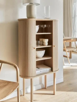 Westwing Collection Highboard Calary mit geriffelter Front