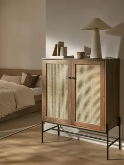 Westwing Collection Highboard Vienna mit Wiener Geflecht