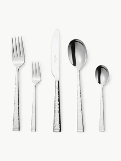 Villeroy & Boch Hochglanzpoliertes Besteck-Set Blacksmith mit gehämmerten Griffen, 6 Personen (30-tlg.)