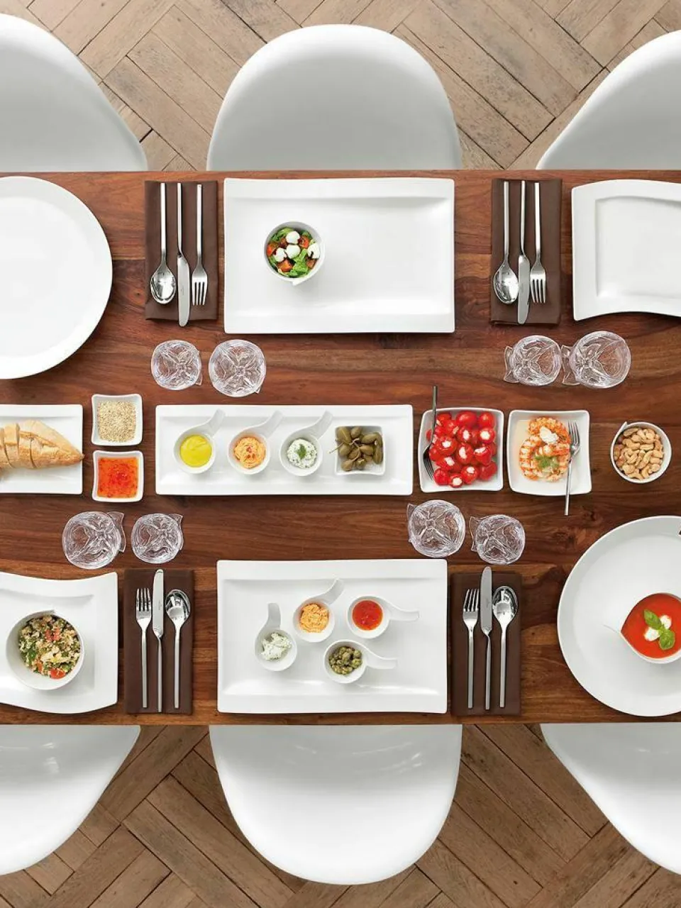 Villeroy & Boch Hochglanzpoliertes Besteck-Set New Wave, 6 Personen (24-tlg.)