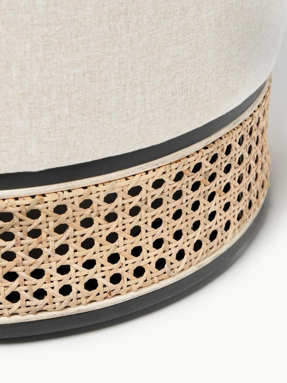 Westwing Collection Hocker Mara mit Wiener Geflecht