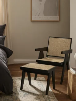 Westwing Collection Hocker Sissi mit Wiener Geflecht