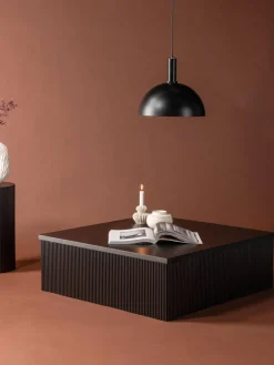 Westwing Holz-Couchtisch Lenox mit Rillenrelief