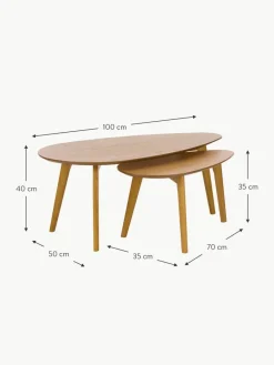 Westwing Holz-Couchtische Bloom, 2er-Set