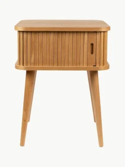 Zuiver Holz-Nachttisch Barbier mit Rolltür und geriffelter Front