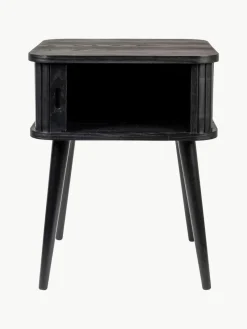 Zuiver Holz-Nachttisch Barbier mit Rolltür und geriffelter Front