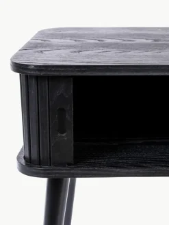 Zuiver Holz-Nachttisch Barbier mit Rolltür und geriffelter Front