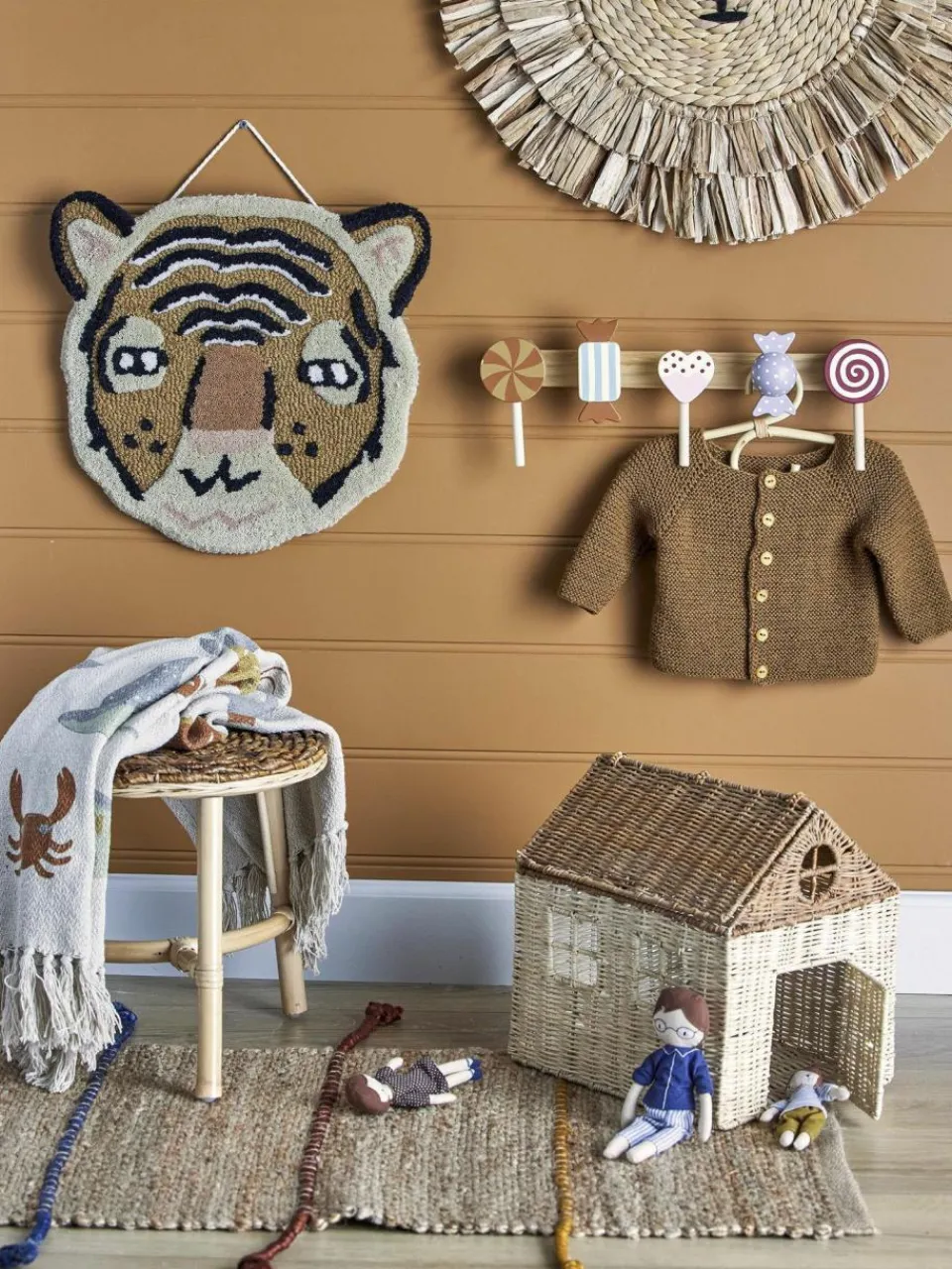 Kinder Bloomingville mini Holz-Wandgarderobe Rudy