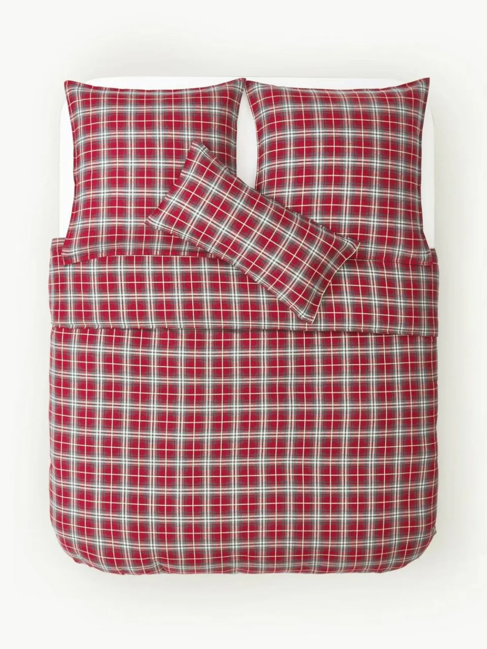 Westwing Collection Karierter Flanell-Bettdeckenbezug Linsay