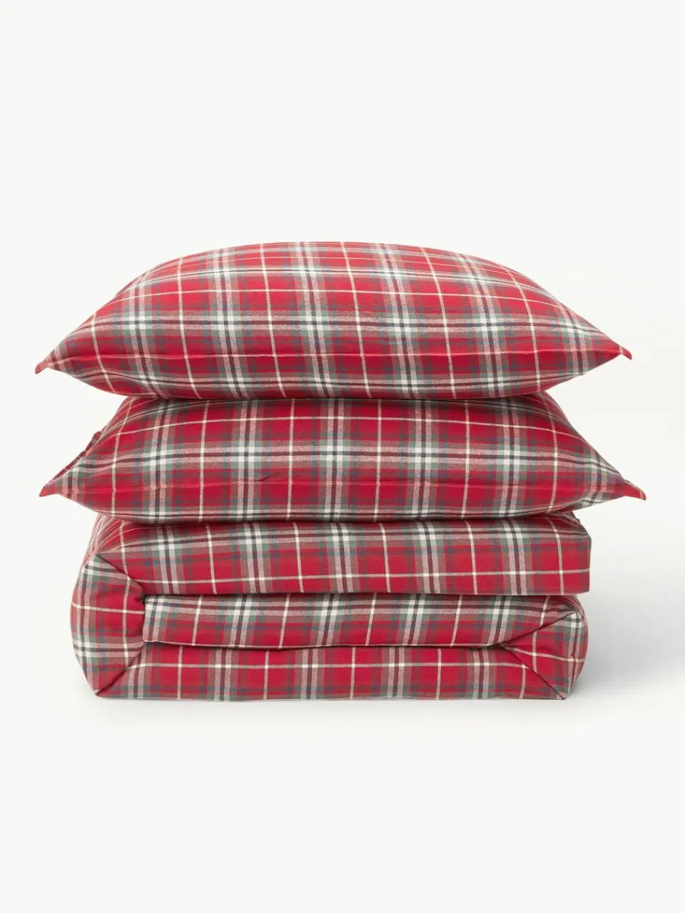 Westwing Collection Karierter Flanell-Bettdeckenbezug Linsay