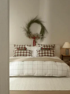 Westwing Collection Karierter Flanell-Bettdeckenbezug Noelle aus Baumwolle