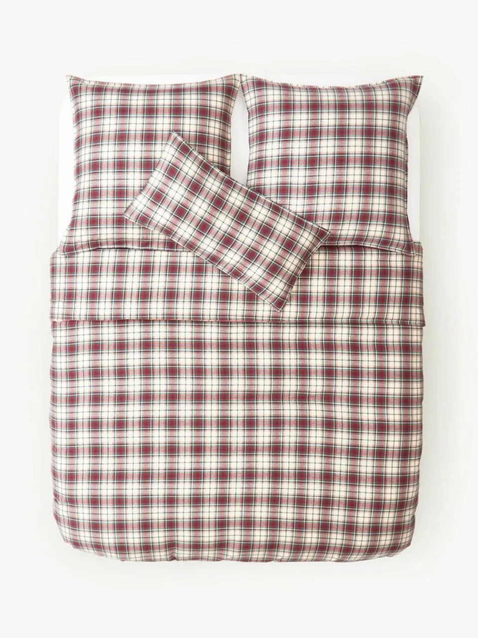 Westwing Collection Karierter Flanell-Bettdeckenbezug Linsay