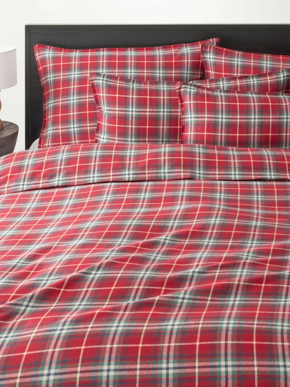 Westwing Collection Karierter Flanell-Kopfkissenbezug Linsay