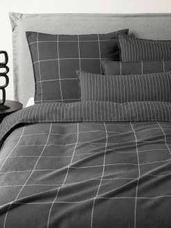 Westwing Collection Karierter Flanell-Wendebettdeckenbezug Noelle aus Baumwolle