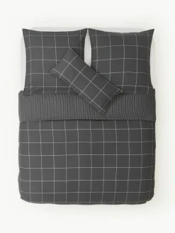 Westwing Collection Karierter Flanell-Wendebettdeckenbezug Noelle aus Baumwolle