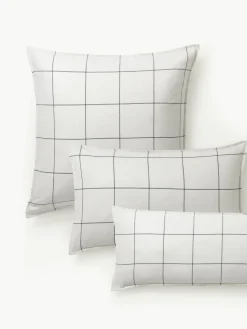 Westwing Collection Karierter Flanell-Wendekopfkissenbezug Noelle aus Baumwolle